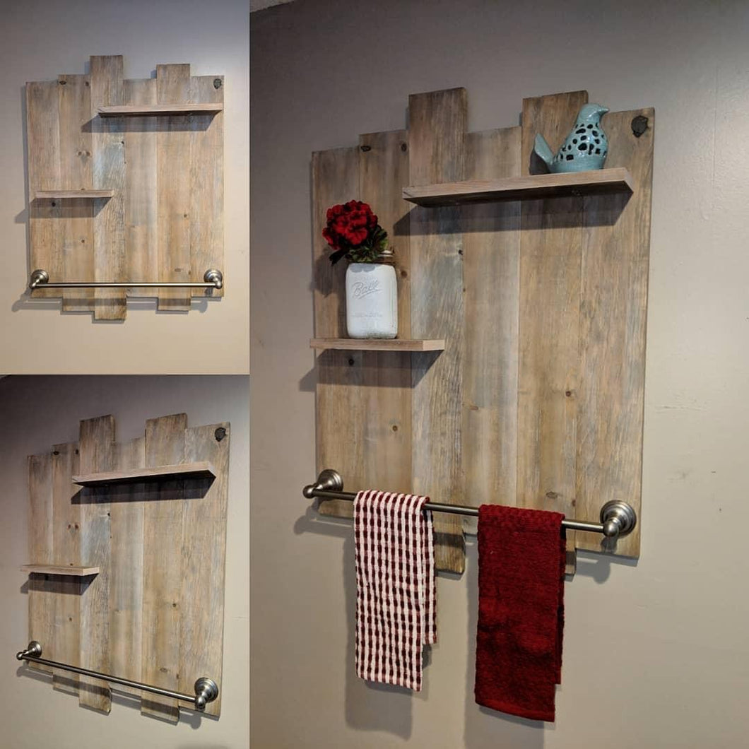 Wooden Shelf/Towel Holder