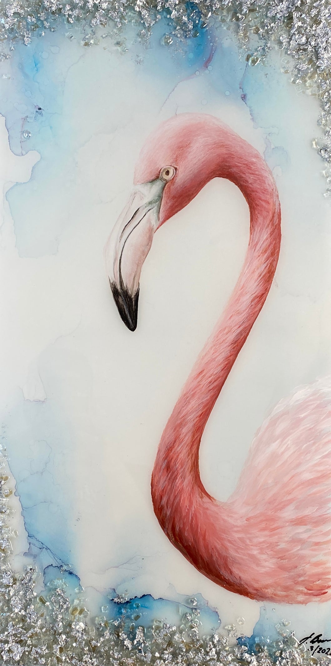 Pink Flamingo 12 x 24